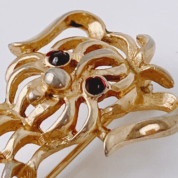 VTG Signed Avon Dog Brooch Figural 1960s Mid Century Gold Tone Animal Pet Pin - Picture 5 of 8